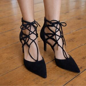 Marc Fisher Black Women's Suede Stiletto Heels Shoes